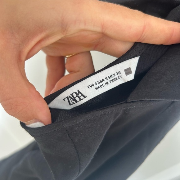 Zara Satin Effect Elegant Black Halter Mini Dress Small - Picture 5 of 5